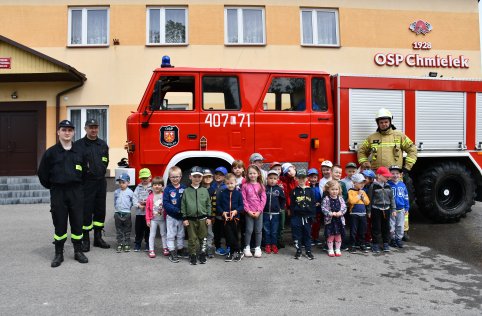 Spotkanie przedszkolaków ze strażakami